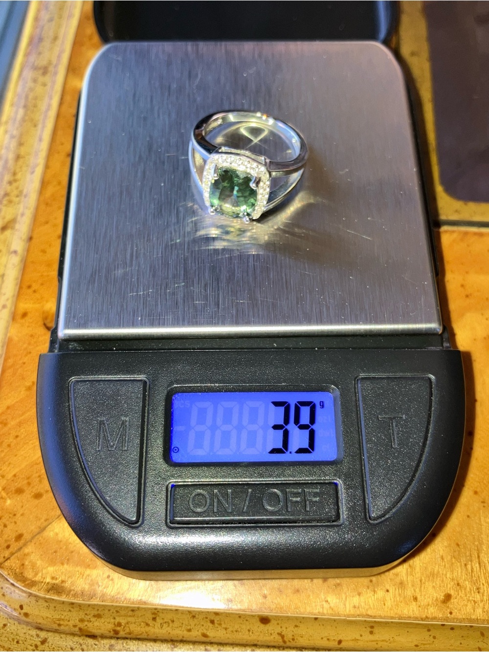 Genuine Green Labradorite Sterling Silver Ring Size 6 - Picture 9 of 9